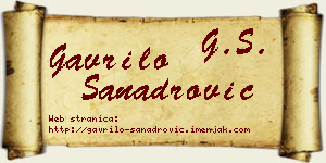 Gavrilo Sanadrović vizit kartica